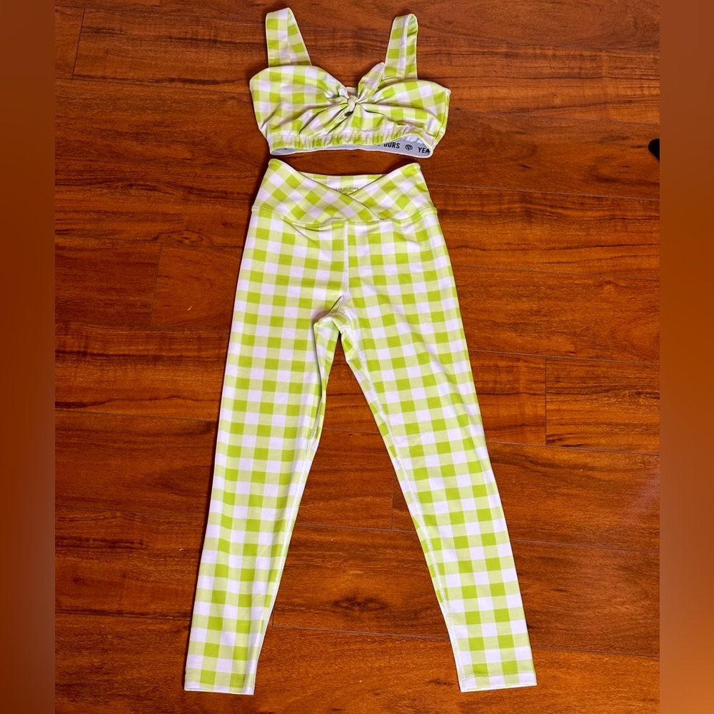 Year of Ours Lime Green Gingham Set